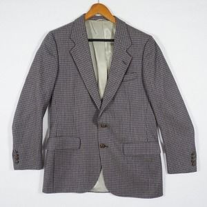 Valentino Neiman Marcus Men's Wool Blazer Size 41L Houndstooth 90s Suit Coat